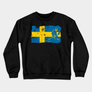 Sweden Ice Hockey Player Flag Sverige Gift Crewneck Sweatshirt